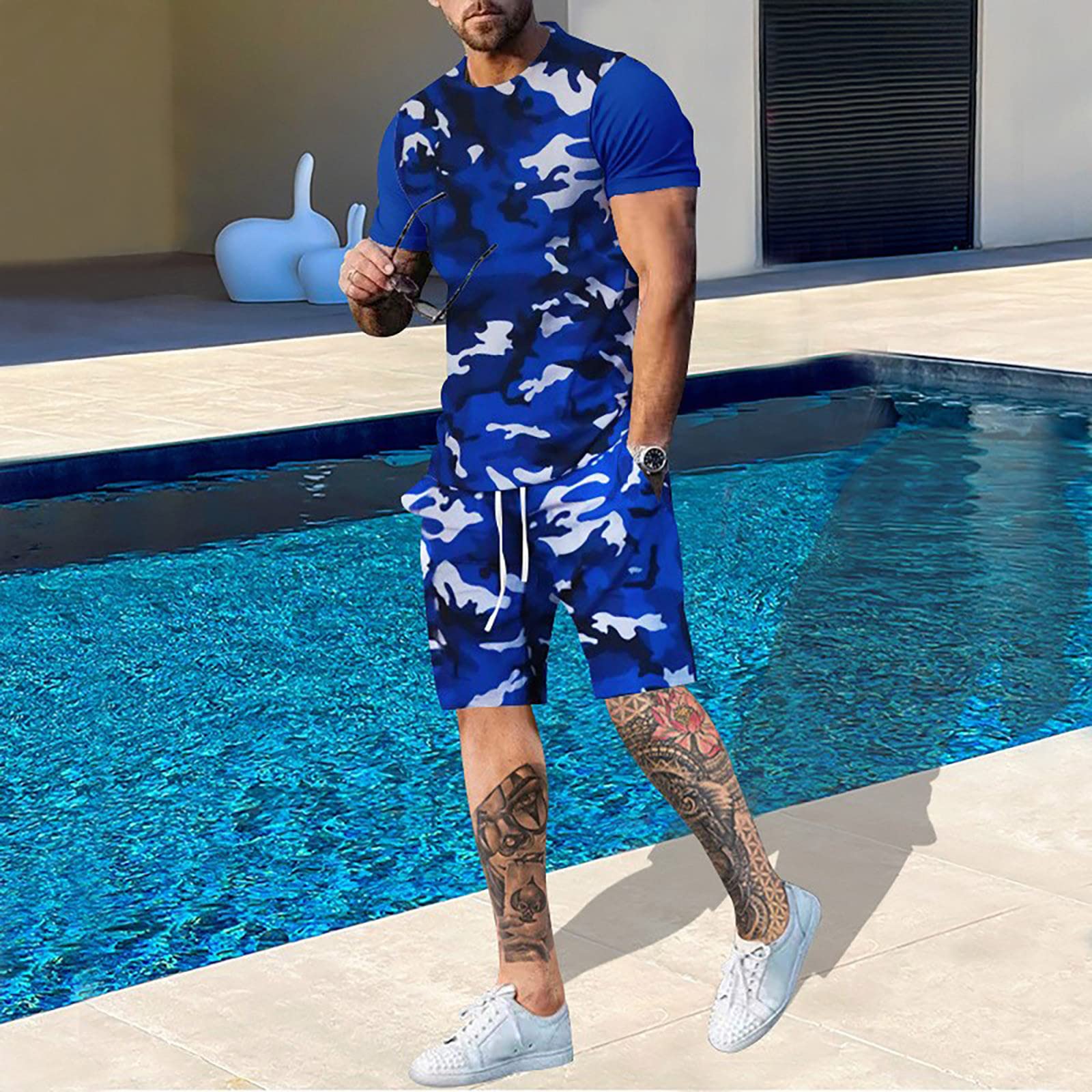 Conjunto de camiseta e shorts  - Outdoor Hunting Outfit avaliação e preço